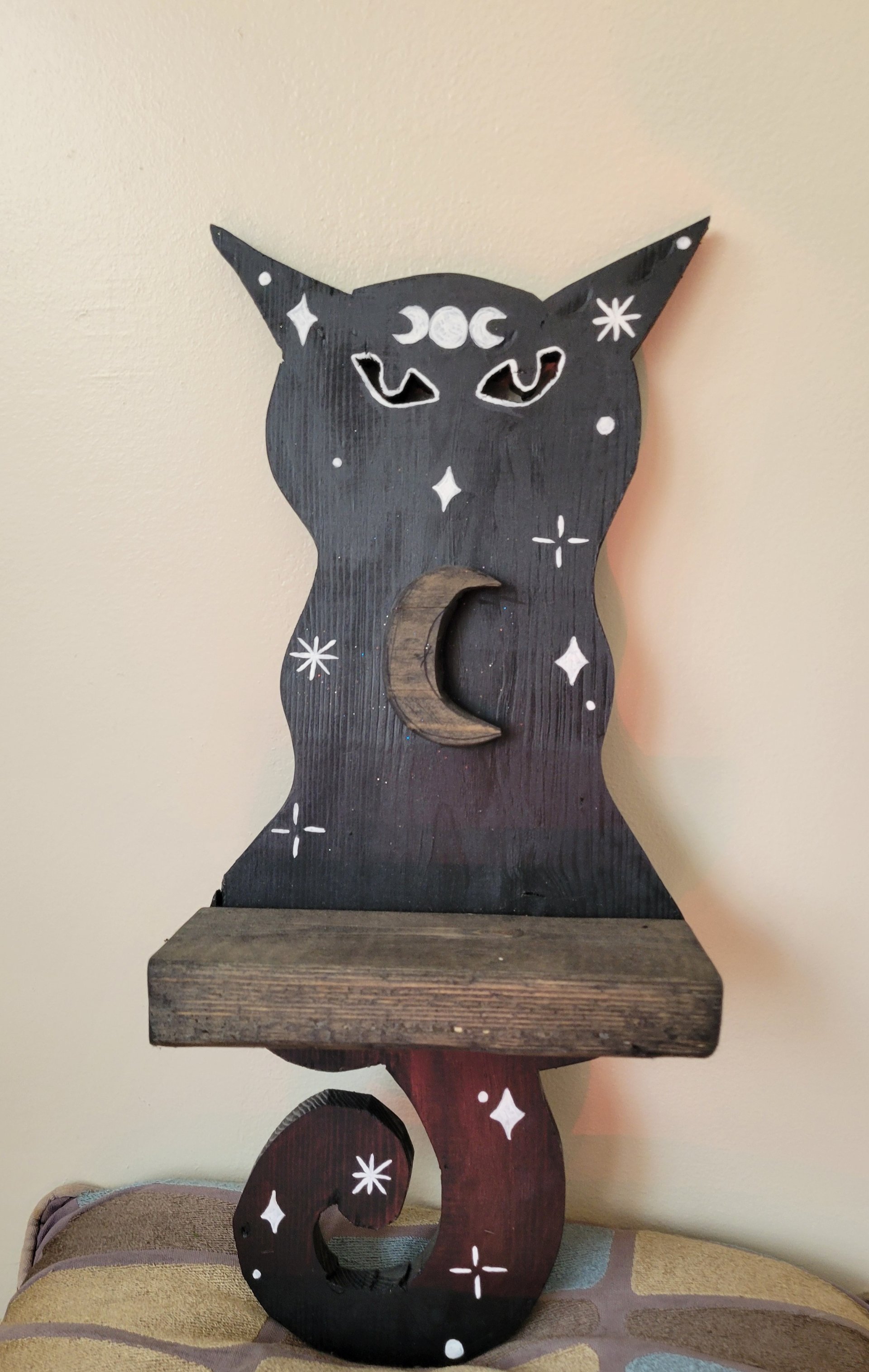 Handmade Wooden Cat Shelf