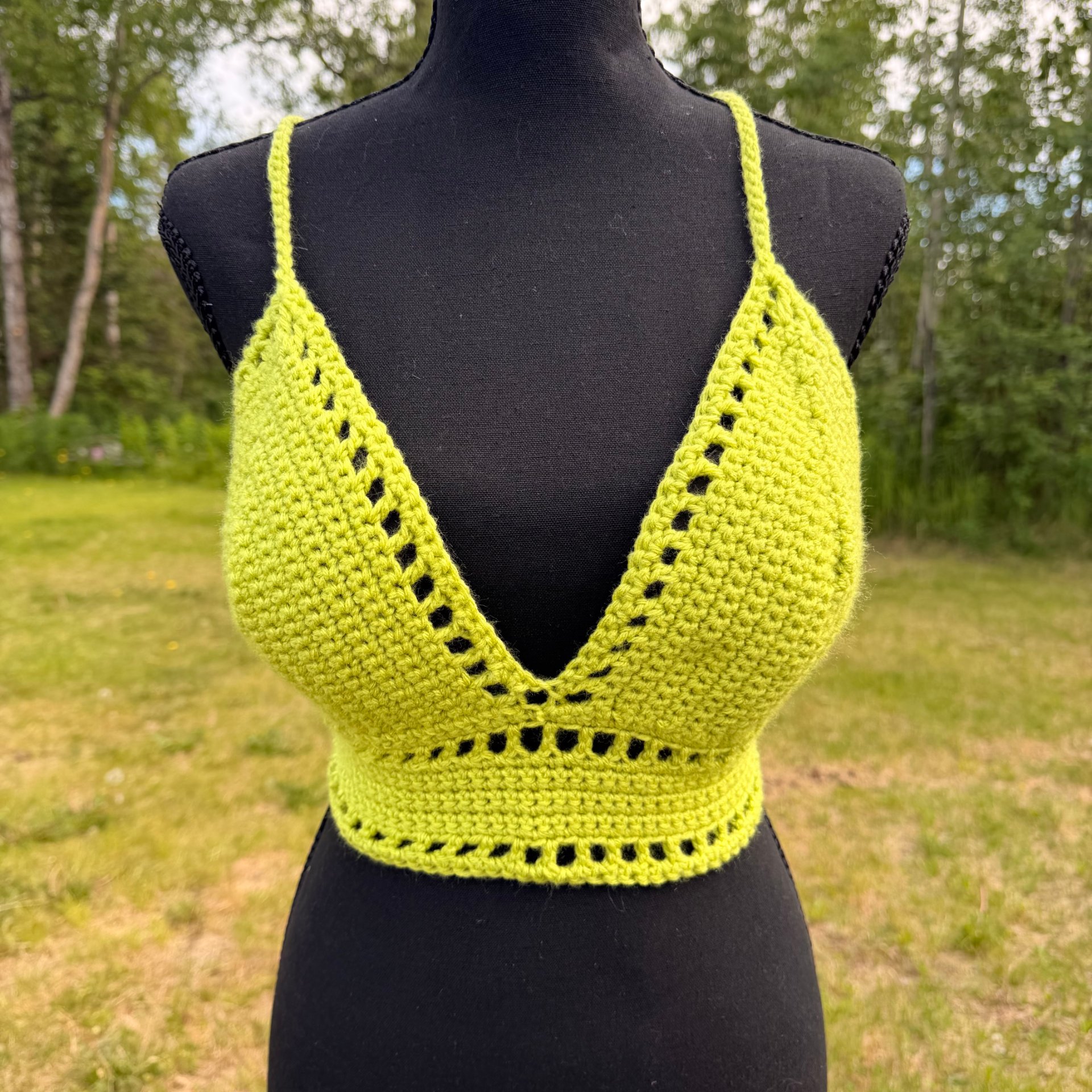 Surge Green Crochet Bralette Size Large