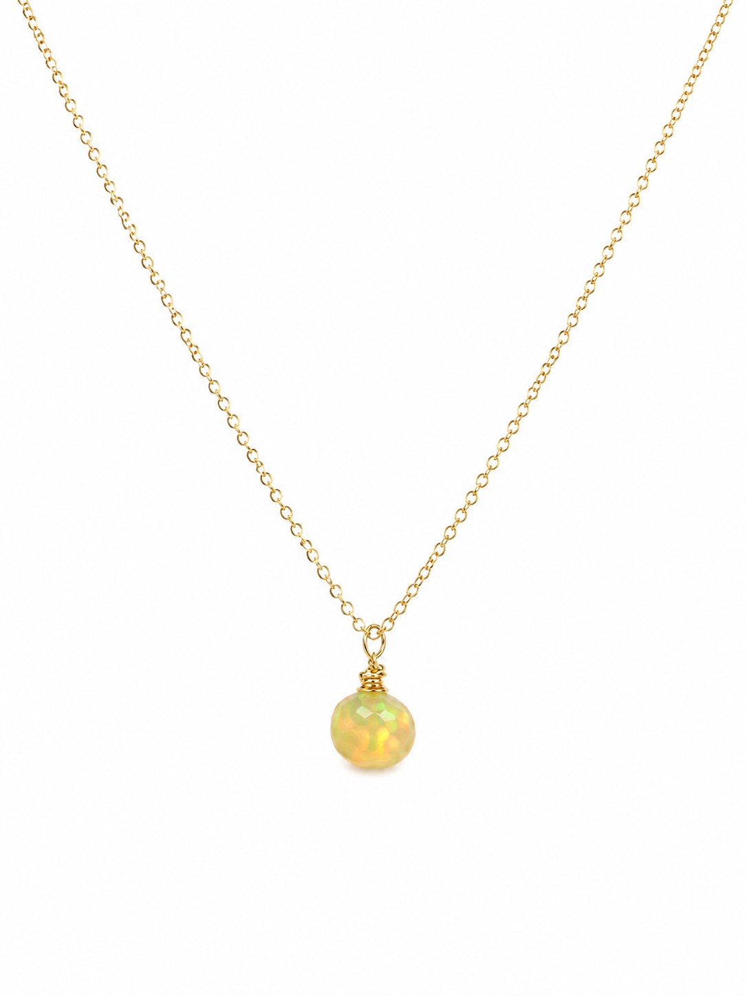 Gold Filled Necklace with Ethiopian Opal Gemstone