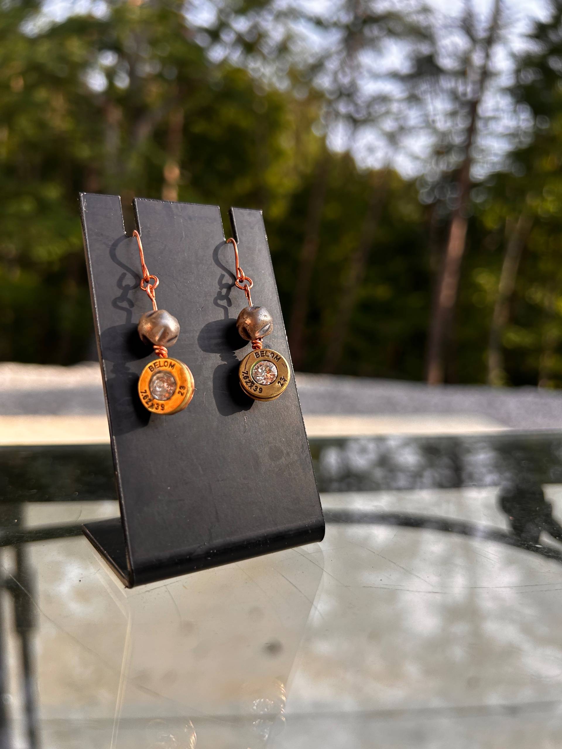 Upcycled Bullet Casing Dangle Earrings