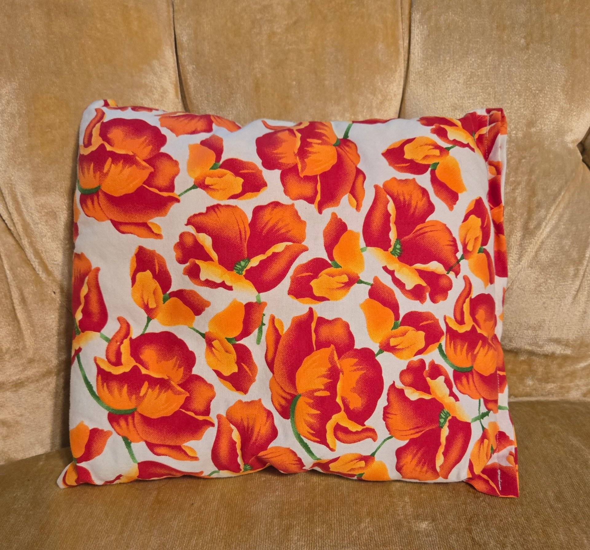 Orange Floral Pillow