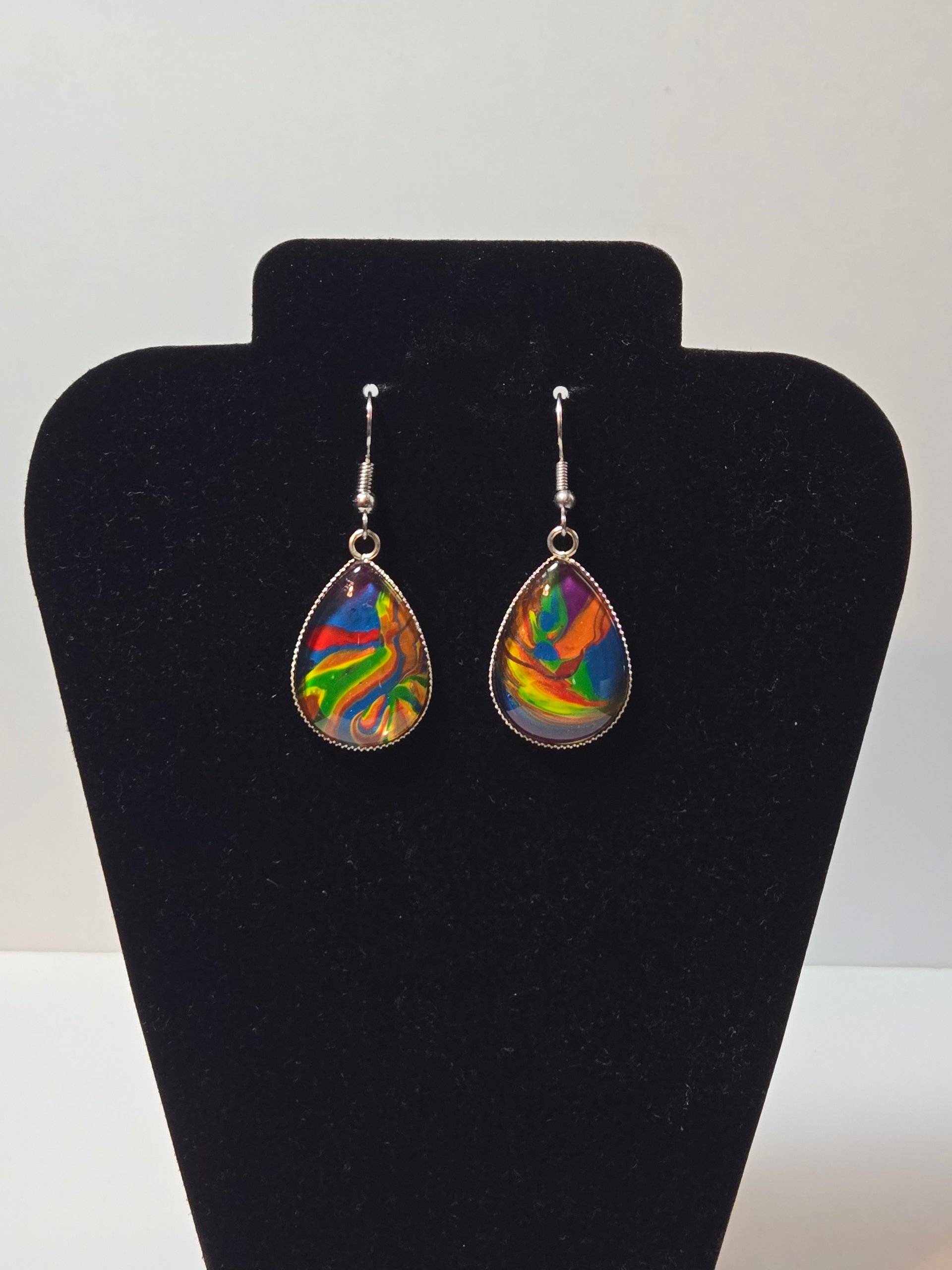 Rainbow Tear Drop Earrings
